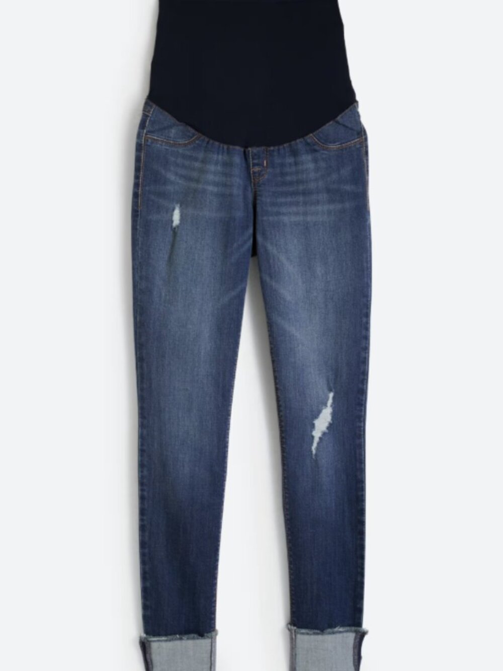 1822 Denim Avah Maternity Cuffed Skinny Jean Fray Trim 14/32 with Belly Panel